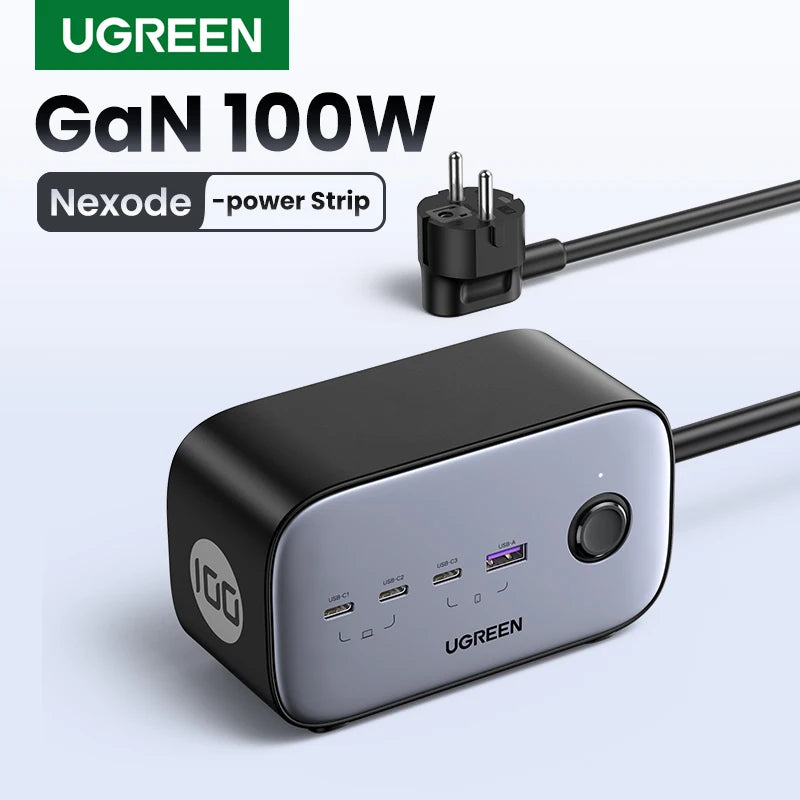 UGREEN 100W Fast GaN Desktop Charger Power Strip Charging Station Fast Charger For Laptop Macbook iPhone 17 16 Pro Phone Charger