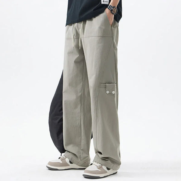 DUKEEN Men's Heavyweight Cargo Pants Straight Leg American Workwear Loose Fit Paratrooper Pants Casual Wide Leg Trousers