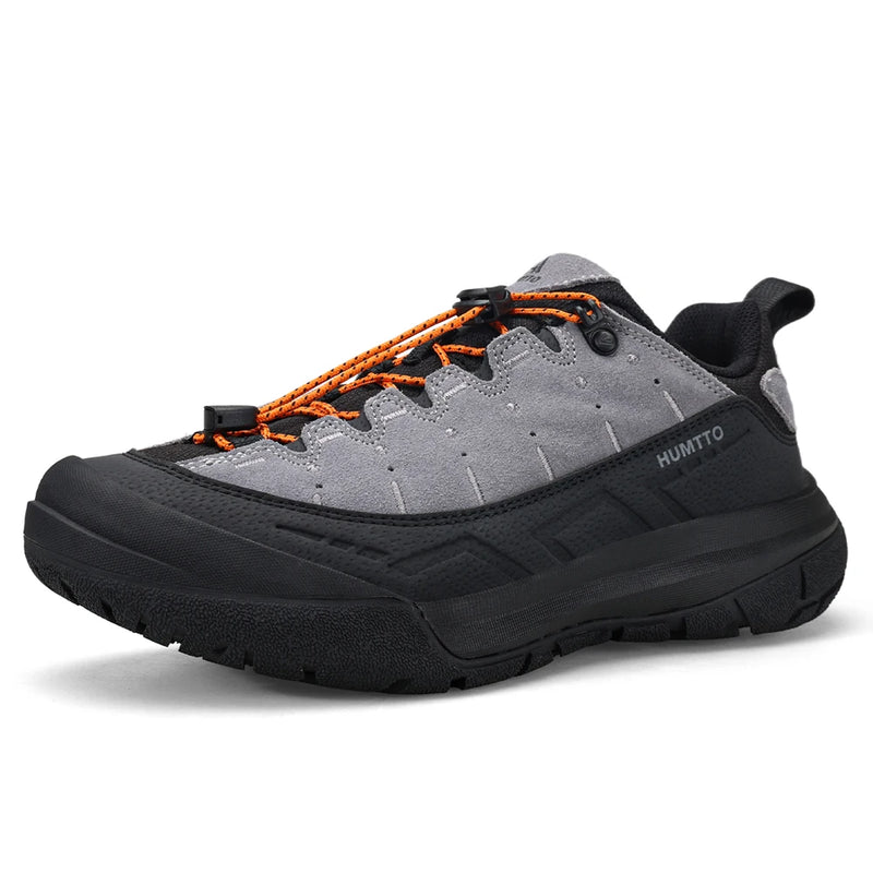 HUMTTO Winter Man Hiking Shoes Leather Breathable Non-slip Casual Sneaker Mens Outdoor Trail Walking Sneakers Men Trekking Shoes