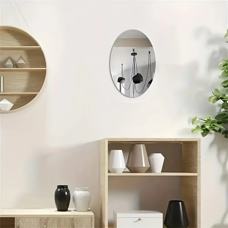 1PC Self-Adhesive Acrylic Bedroom Makeup Mirror Wall,Decoration Soft Mirror Sheet,for Bedroom,Bathroom,Living Room