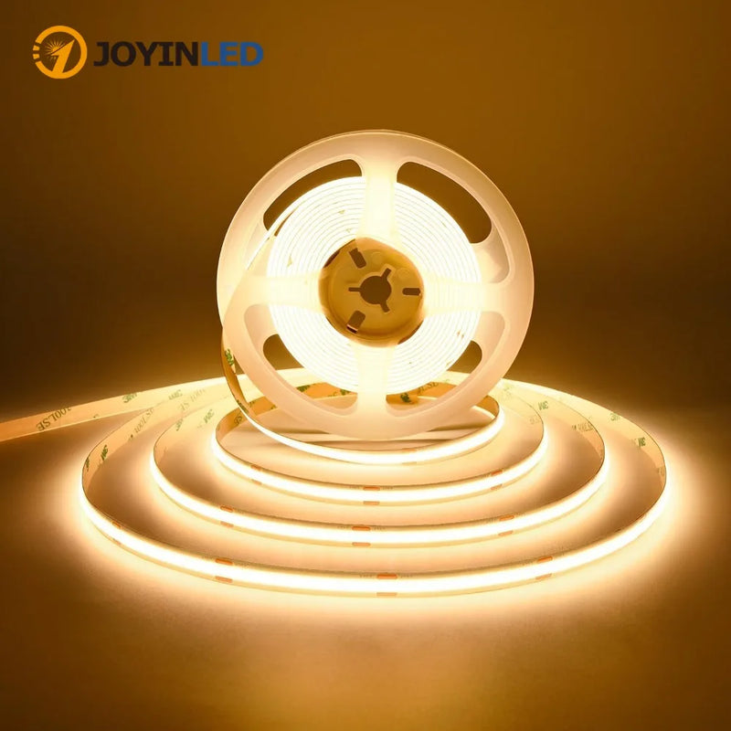 JOYINLED 24V COB LED Strip Light 10M 312/576LEDs COB LED Tape Warm White Cool White Flexible Self Adhesive Light for Decor