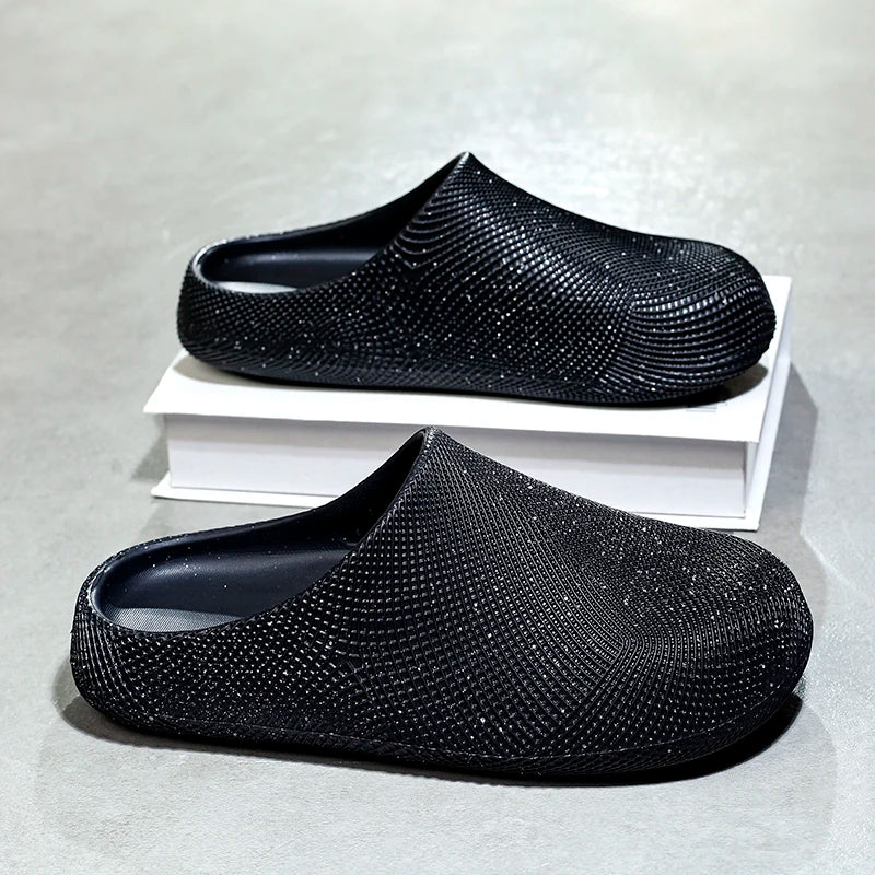 EVA Closed Toe Mules Cushion Backless Slip on Chef Clogs Half Shoes Lightweight Non-slip Casual Slippers Indoor & Outdoor