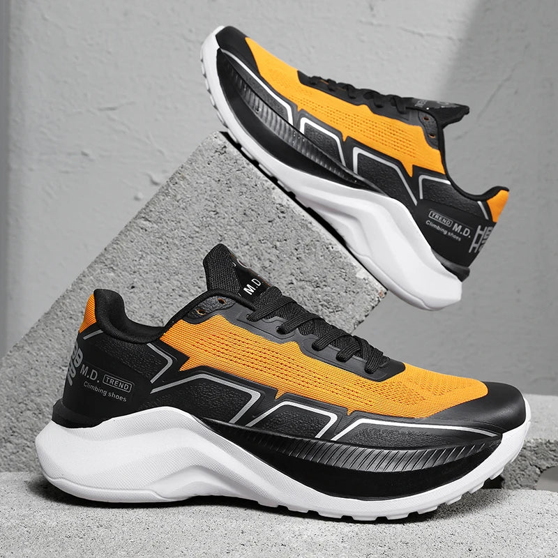 Mens Running Shoes 2025 New Breathable Lightweight Casual Jogging Gym Training Shoes Fashion Thick Sole Mesh Sneakers for Men