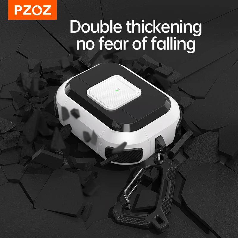 PZOZ For Apple Airpods Pro 2 2nd Generation Case Protective Cover For Airpods 3 3rd Earphone Case Secure Lock Clip With Keychain