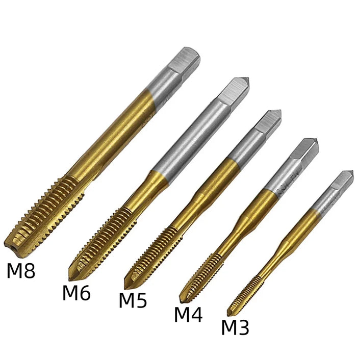 Adjustable T-Handle Ratchet Tap Holder Wrench, Machine Screw Thread Metric , Bothway Hand Screw Tap Set Manual Tapping Tool Kit M3-M8 Gold