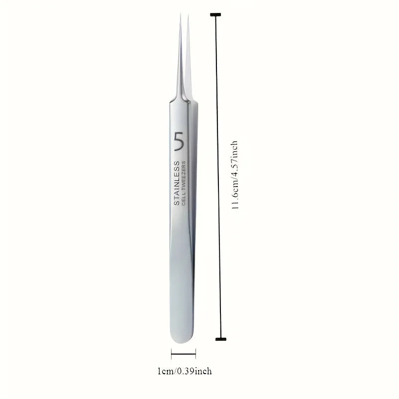 5pcs Stainless steel tweezers for powerful blackhead removal, suitable for all skin types