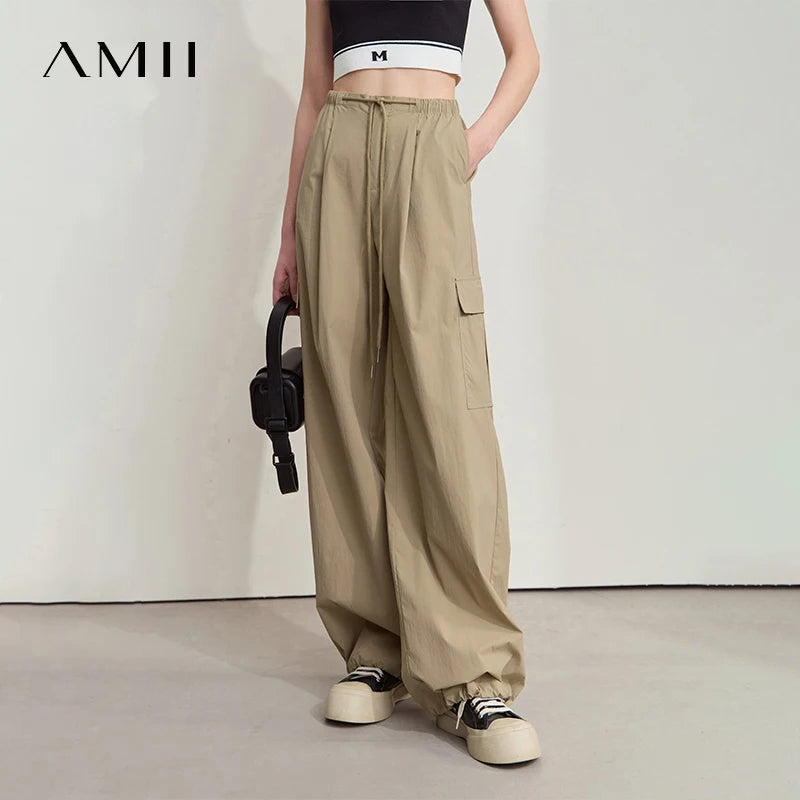 ខោ AMII ធម្មតាសម្រាប់ស្ត្រីឆ្នាំ ២០២៥ ខោជើងវែងខ្សែរមូលសម្រាប់ស្ត្រីម៉ូដថ្មីសម្រាប់ការិយាល័យ 12542034