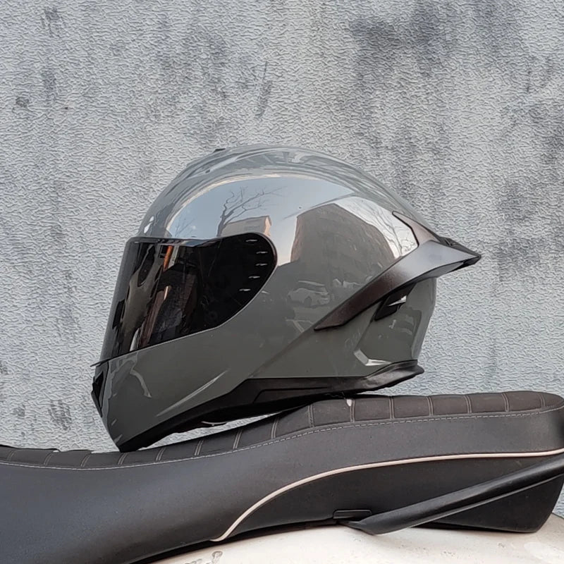 ORZ Full Face Motorcycle Helmet with Big Spoiler DOT Approved Racing Motorbike Helmet for Men Women