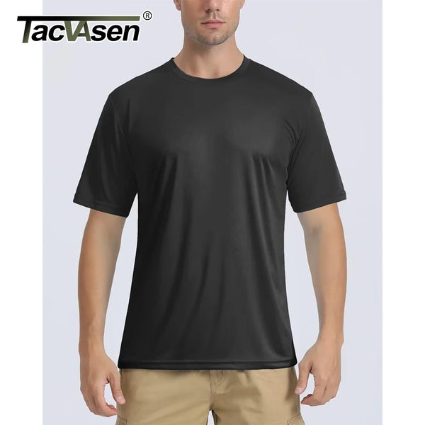 TACVASEN UPF 50+ UV Shirt Men's Round Neck Short Sleeve Basic Summer Casual T-shirt Gym Fitness Running Swim Quick Dry Tee Tops
