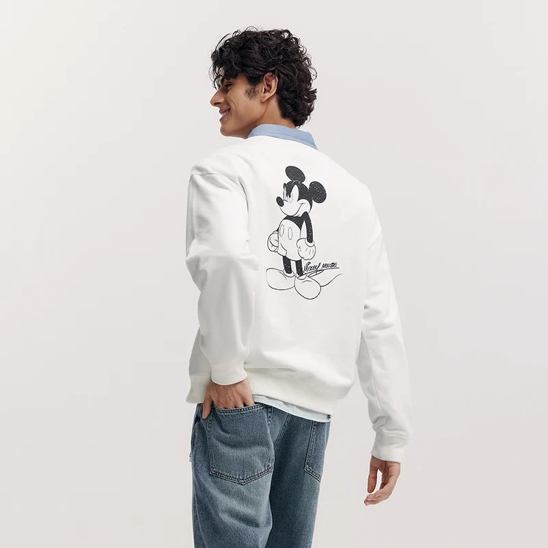 Semir Casual Hoodie Men Spring Loose Crew Neck Letter Embroidery Couple Style Fashion Print Comfortable Daily Wear Top