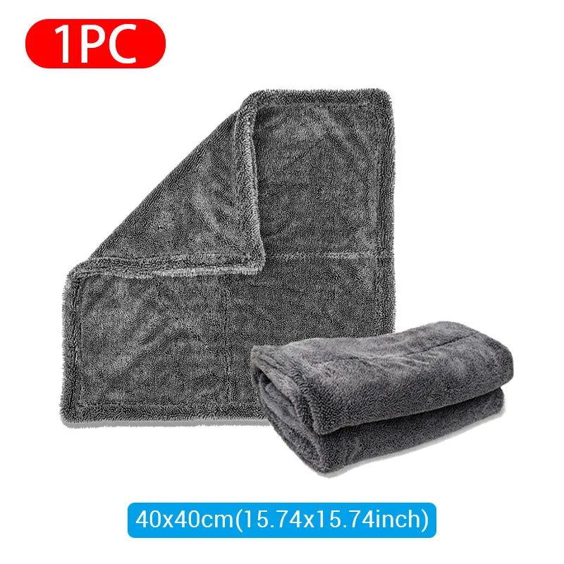 SEAMETAL High-end Microfiber Car Wash Towel 1200GSM High Water Absorption Cleaning Towel Multi Sizes Double Sided Washing Cloth