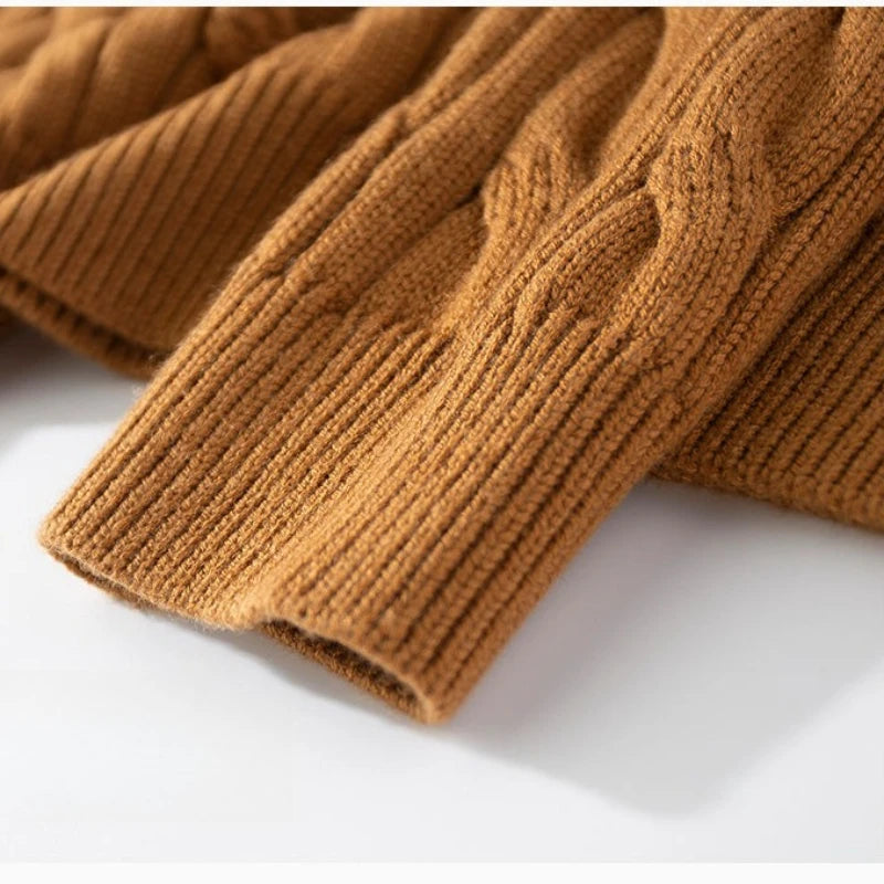 Men's Polo Collar Knit Sweater, Shell Buttons Design, High-quality Wool Blend, Old Money Style