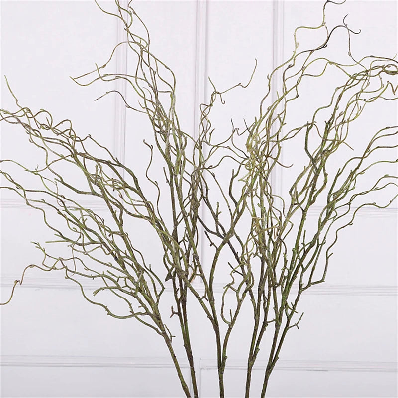 ការក្លែងធ្វើនៃផ្កា Willow និង Rattan ដែលមានសម ៤ សម្រាប់រៀបចំផ្កា គ្រឿងបន្ថែមក្នុងផ្ទះ ផ្កាក្លែងធ្វើសិប្បនិម្មិត ផ្កាទន់ដែលមានមែកឈើងាប់