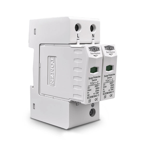 TOMZN AC SPD 2P 20KA~40KA 275V  House Surge Protector Protection Protective Low-voltage  Arrester Device
