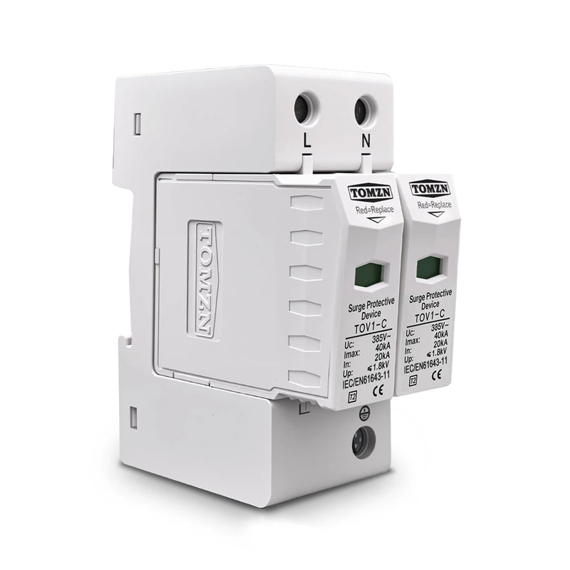 TOMZN AC SPD 2P 20KA~40KA 275V  House Surge Protector Protection Protective Low-voltage  Arrester Device