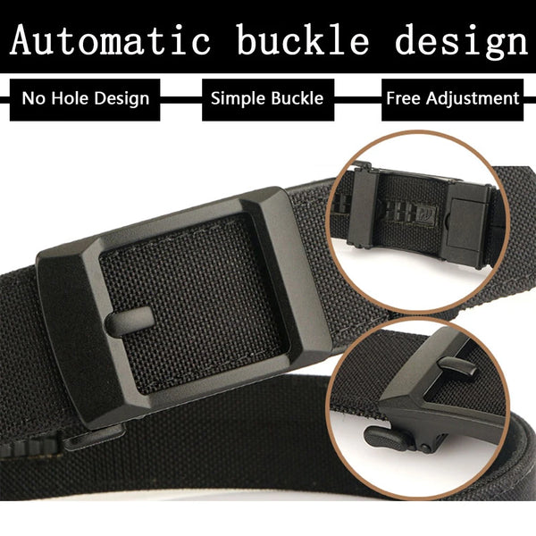 TUSHI New Military Belt For Men Sturdy Nylon Metal Automatic Buckle Police Duty Belt Tactical Outdoor Girdle IPSC Accessories