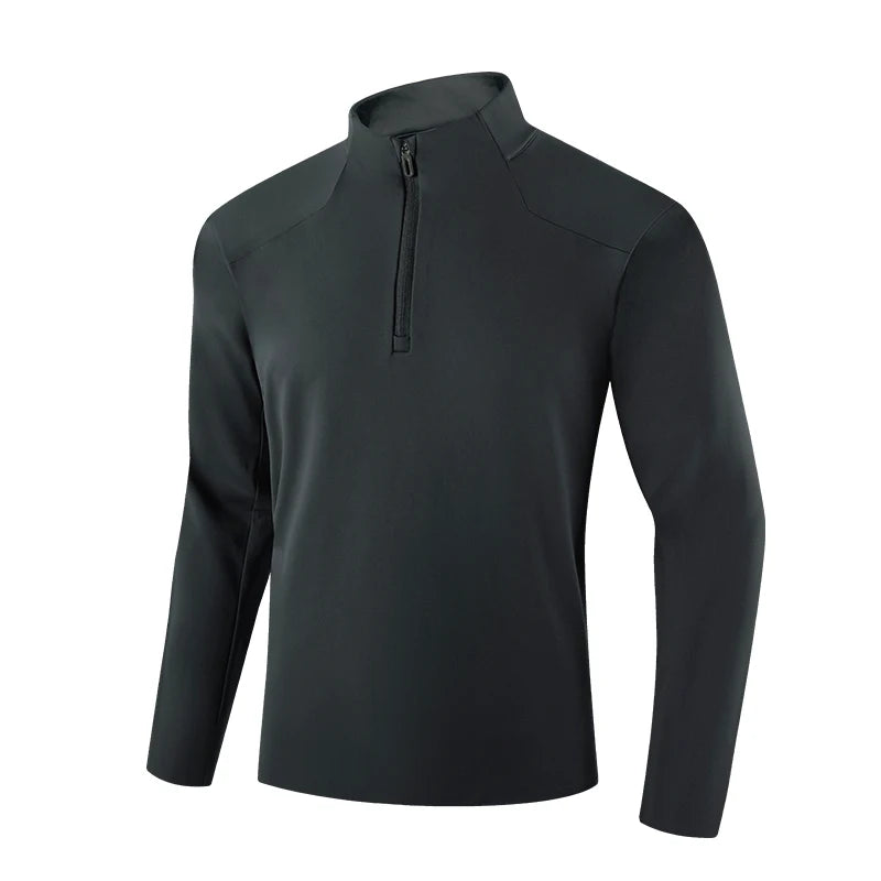 SBWL 2026 Men's Long-Sleeved V-Neck T-Shirt Casual Warm-Up Outdoor Sports Jacket Top Elastic Fall/Winter Collection Tops