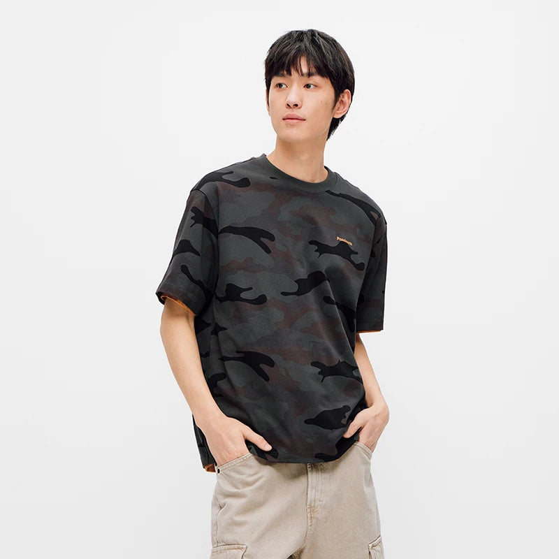 Semir Men Tshirt Camouflage All Over Print Cotton Color Block Embroidered Trendy Top 2026 Summer Street Casual Style