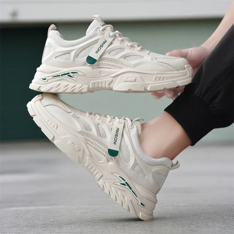 Men's thick-sole sports casual shoes spring summer soft-sole anti-slip breathable outdoor running shoes students tide sneakers