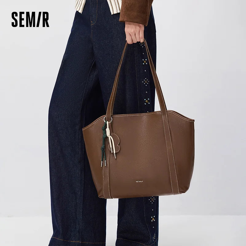 Semir Women Tote Bag Classic Large Capacity Commuter Casual Shoulder Bag Everyday Style Daily Carry Daily Wear 2026