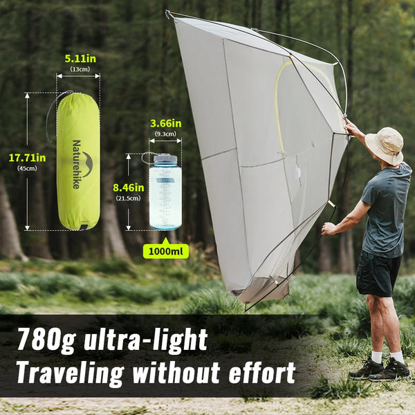 តង់ Naturehike Trails EXT សម្រាប់ឡើងភ្នំ បោះតង់ក្រៅផ្ទះ ពាក់ពេញមួយយប់ ការពារទឹក ការពារព្យុះ តង់ឡើងភ្នំសម្រាប់មនុស្សម្នាក់ ការពារកម្តៅថ្ងៃ