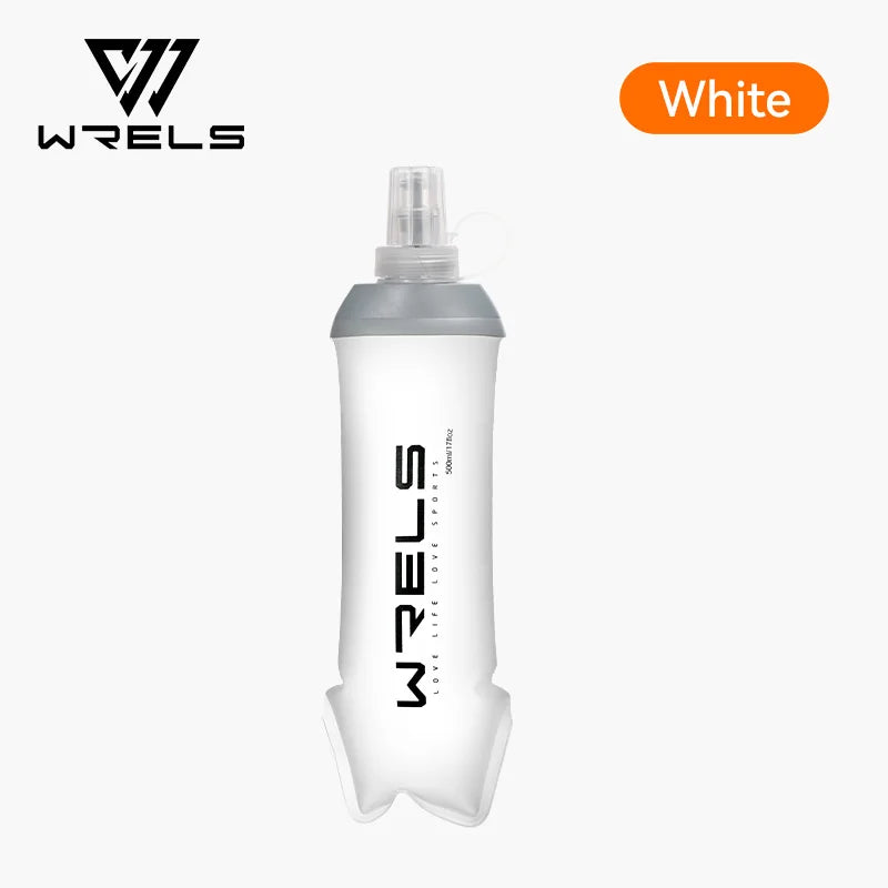 WRELS TPU Soft Folding Water Bottle BPA-Free Collapsible Flask Running Camping Hiking Travel Convenient Lightweight Water Bottle