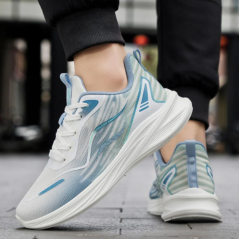 Men's breathable mesh sneakers summer soft-sole anti-slip casual running shoes fashion students lightweight speed sports shoes