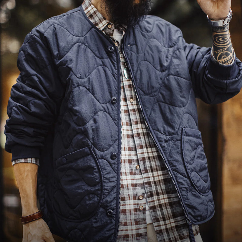 អាវក្រៅ Maden សម្រាប់បុរស M65 Field Jacket អាវក្រៅស្រាល ធ្វើពីបន្ទះពូក ងាយស្រួលពាក់ ពាក់ធ្វើការ អាវក្រៅខ្លី អាវបេស្បល រដូវស្លឹកឈើជ្រុះ