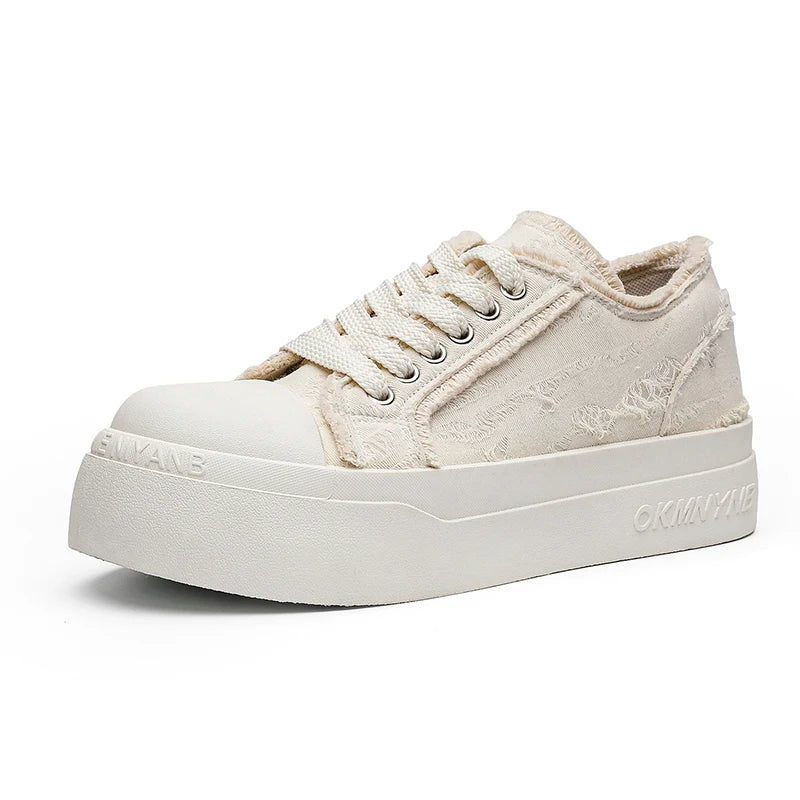 Men's thick-sole casual canvas shoes four seasons breathable light soft-sole comfort walking fashion outdoor sports board shoes