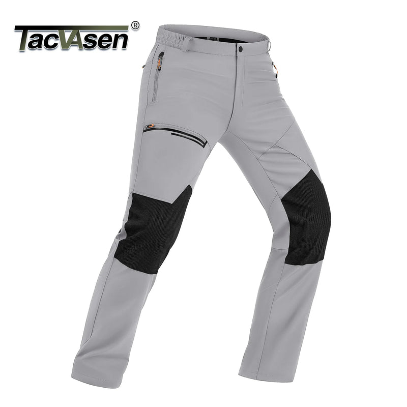 TACVASEN Men's Waterproof Trousers Lightweight Quick Dry Outdoor Work Pants Stretch Windproof Comfort Pants With 4 Pockets