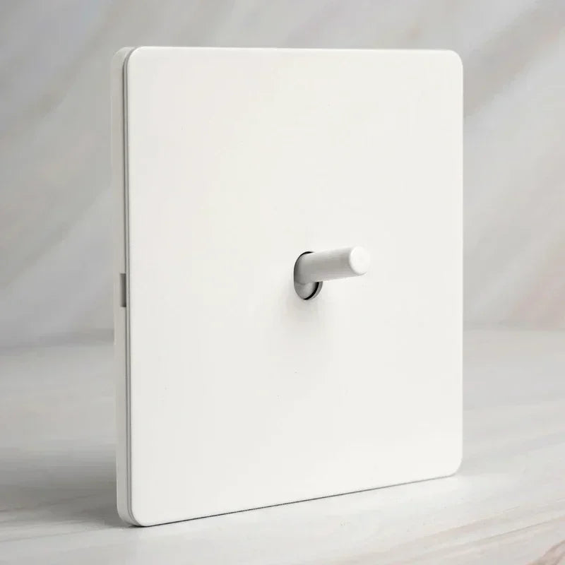 White Antique Stainless Steel Panel Wall Lamp Switch, Toggle Wall Dimmer Switch Socket EU USB Plug Socket 220V Electrical On Off