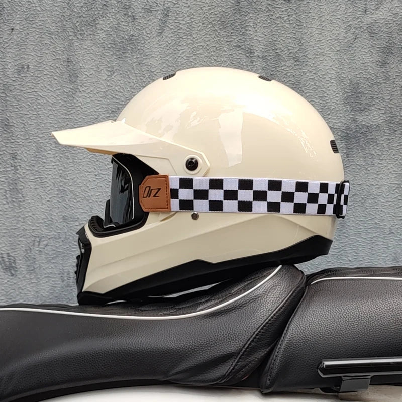 2024 new ORZ retro motorcycle helmet, American cruise full helmet, motorcycle with free brim