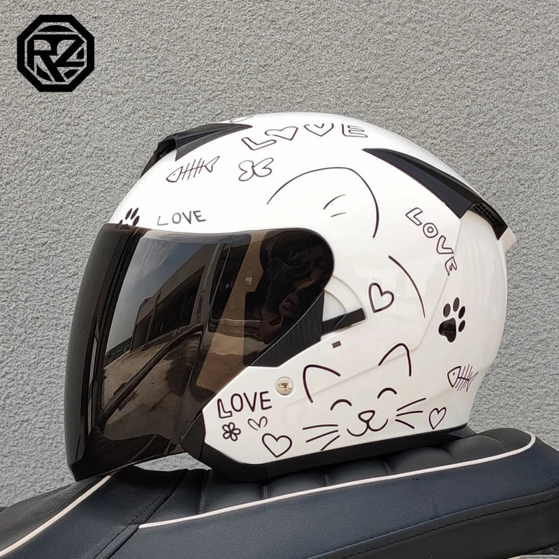ORZ Motorcycle Vintage Half Helmet Summer Breathable Men Women Electric Jet Scooter Open Face Helmets capacetes de moto DOT