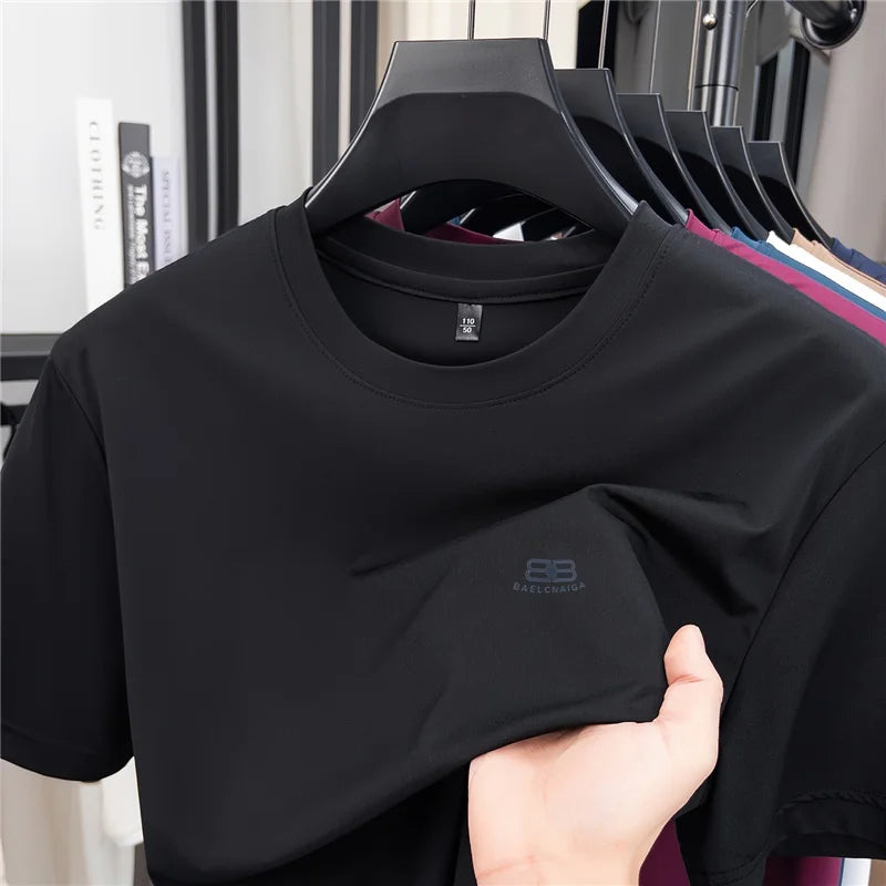 High Quality Man Short-Sleeved T-Shirt Round Neck Letter Print Summer T-Shirt British Style Short Sleeves Ventilate Men's Wear