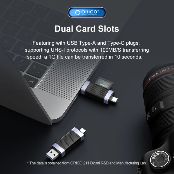 ORICO Type C USB3.0 Card Reader Memory Portable Smart Card Reader to SDXC, SDHC, MMC Memory Card Adapter PC Laptop Accessories