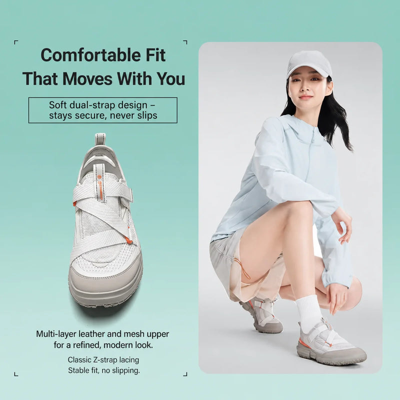 ស្បែកជើង Li-Ning សម្រាប់នារី CLM ROAM SUM ពាក់ក្រៅផ្ទះ ធ្វើពីស្នោស្រាល មានខ្យល់ចេញចូលបានល្អ មានស្រទាប់ការពារពន្លឺ ធ្វើពីលីនីង ធន់នឹងទឹក ស្បែកជើងរដូវក្ដៅ AHLV006