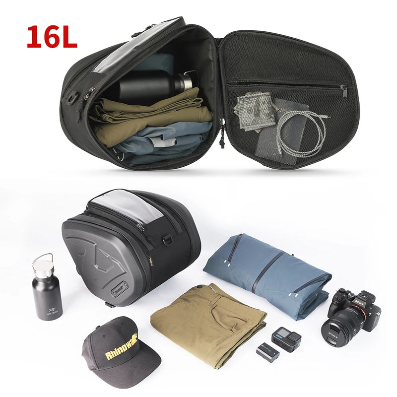 Rhinowalk Motorcycle Scooter Tunnel Bag Waterproof Hard Shell Underbone Bag For Honda PCX/NSS AMAHA NMAX KYMCO BMW