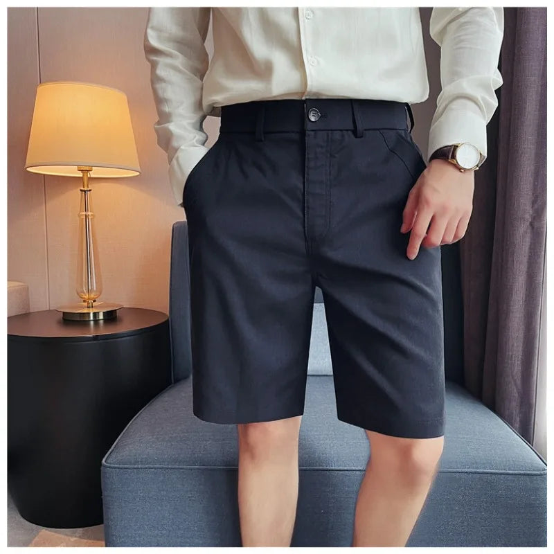 Men's Premium Seersucker Linen-Blend Shorts – Elastic Waist Straight-Leg Casual Summer Shorts for Beach & Daily Wear