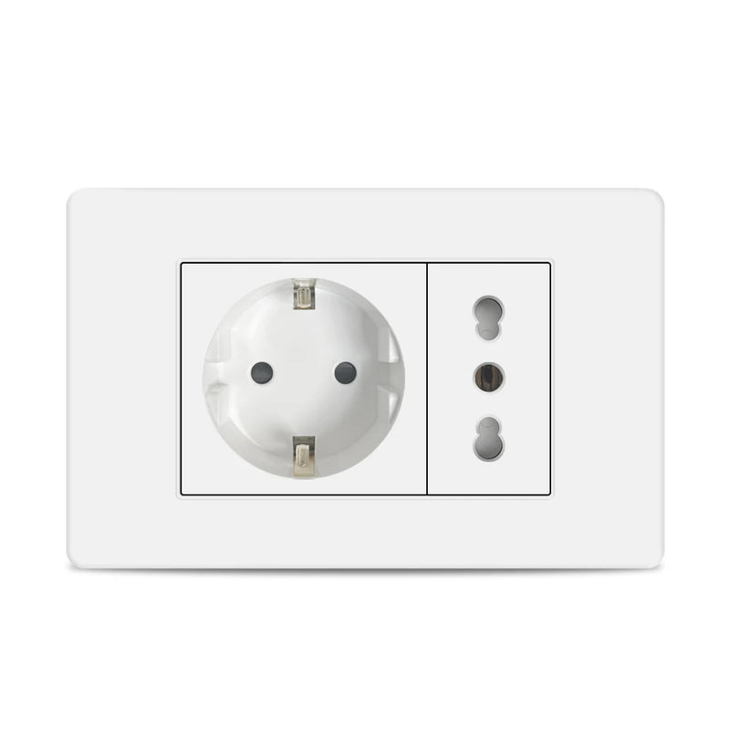 EU Korea Power Plug with 16A Usb Wall Socket,Electric 2Way Light Switch Panel,Universal USB Type-C 20W Fast Charging Outlet 220V