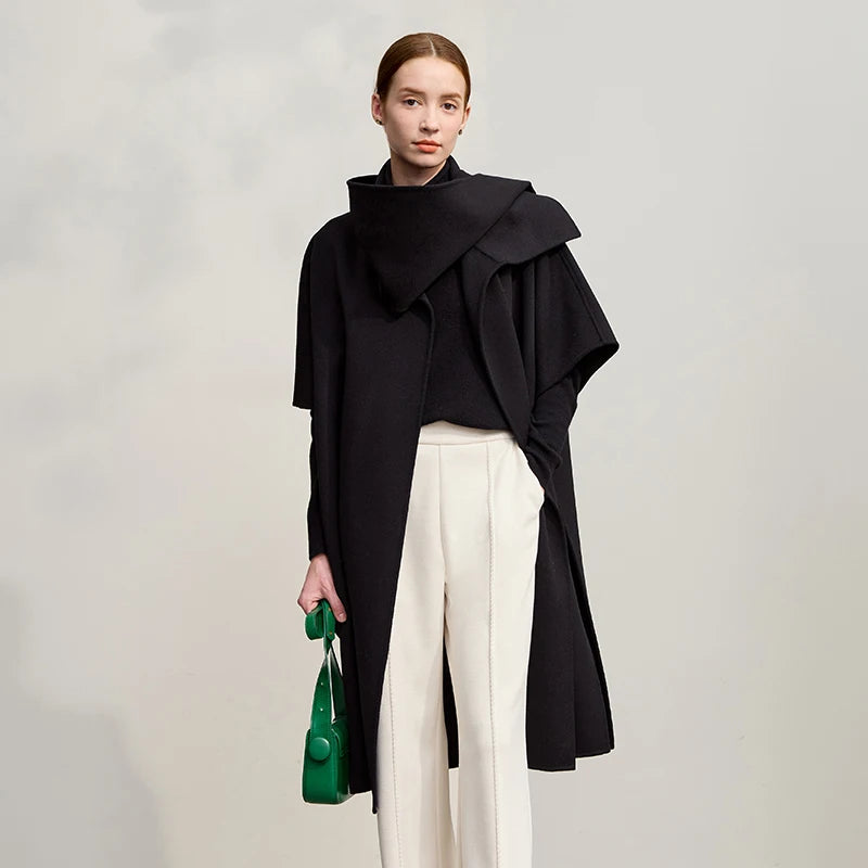 Amii Minimalism Women's Coat 2026 Winter New Solid Warm Loose Long Women Woolen Coat Fashion Versatile Clothing Female 12524038