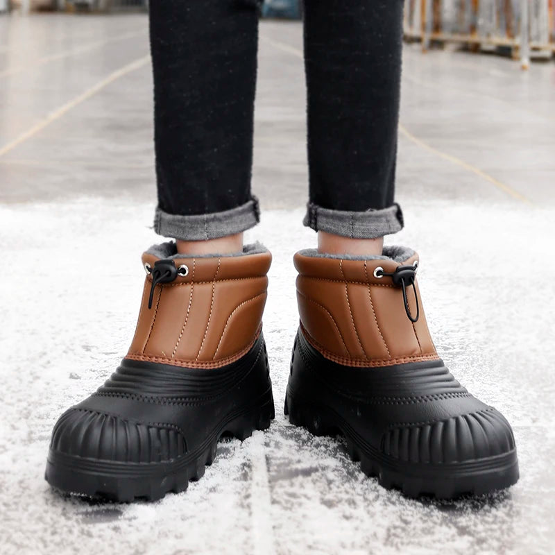 Men's classic retro casual snow boots winter new light warm velvet cotton boots soft sole non-slip comfort outdoor walking boots