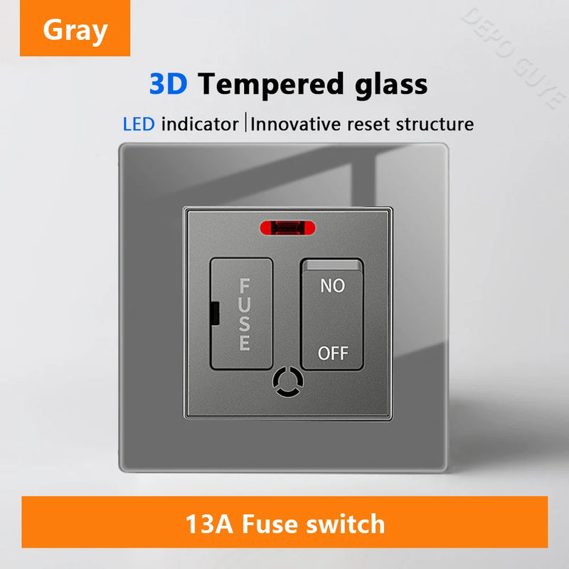 Wall Light Switch Panel LED Indicator UK EU FR Universal USB C Electrical Socket Piano Key Self-reset Wall Switches TV Computer