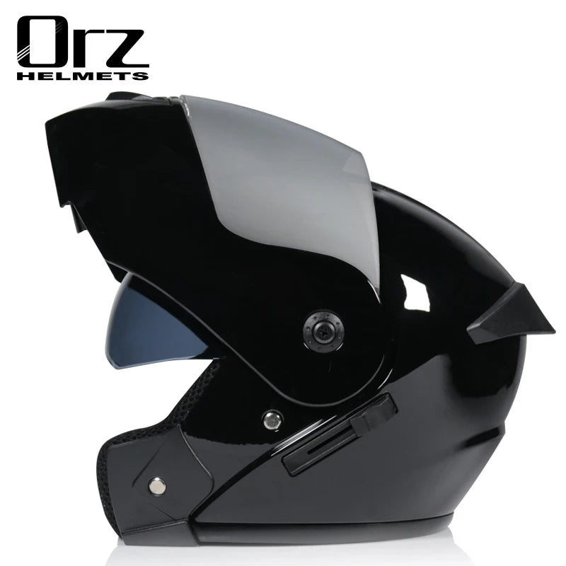 ORZ-901 professional motorcycle sports flip helmet ABS material modular dual lens full face helmet DOT certification