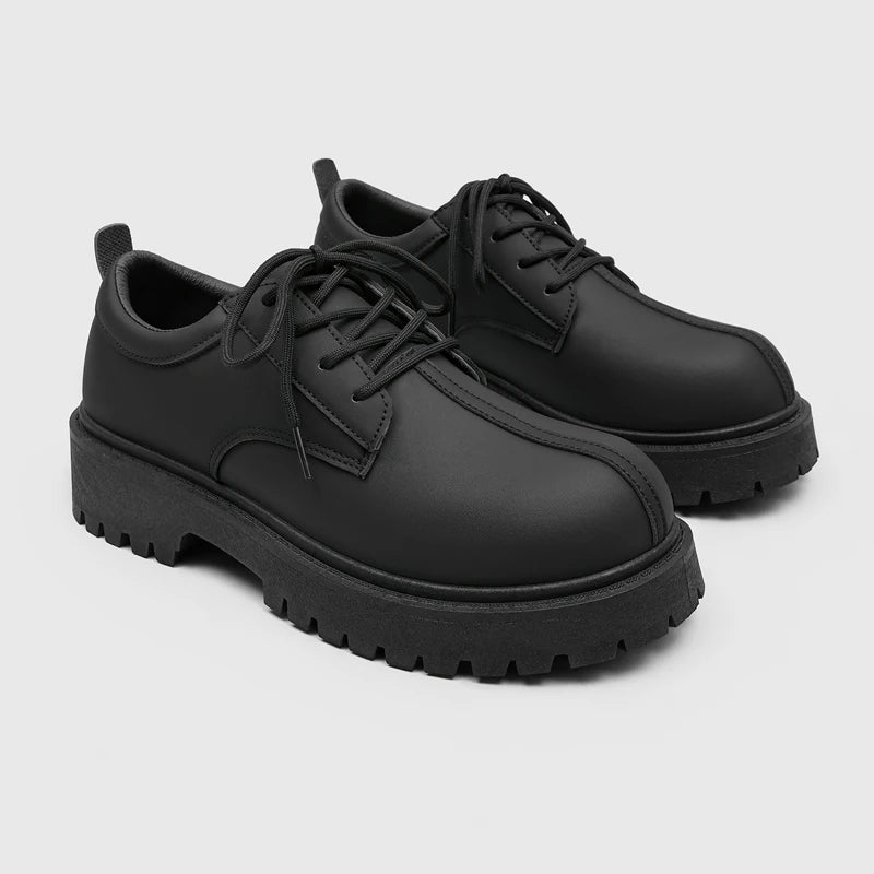 Men's British retro thick sole casual shoes Four seasons light breathable soft sole outdoor walking shoes business dress shoes