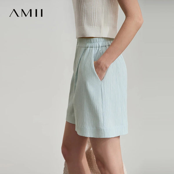 AMII ខោខ្លីការិយាល័យ Minimalist សម្រាប់នារីរដូវក្តៅឆ្នាំ ២០២៥ ខោខ្លីរលុងធម្មតាសម្រាប់នារីម៉ូដថ្មី 12542174
