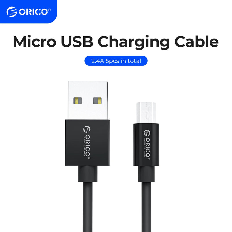 ORICO Micro USB 2.0 Charging Data usb cable charging cable for Smartphones 30cm*5 - Black / White for redmi k20 pro