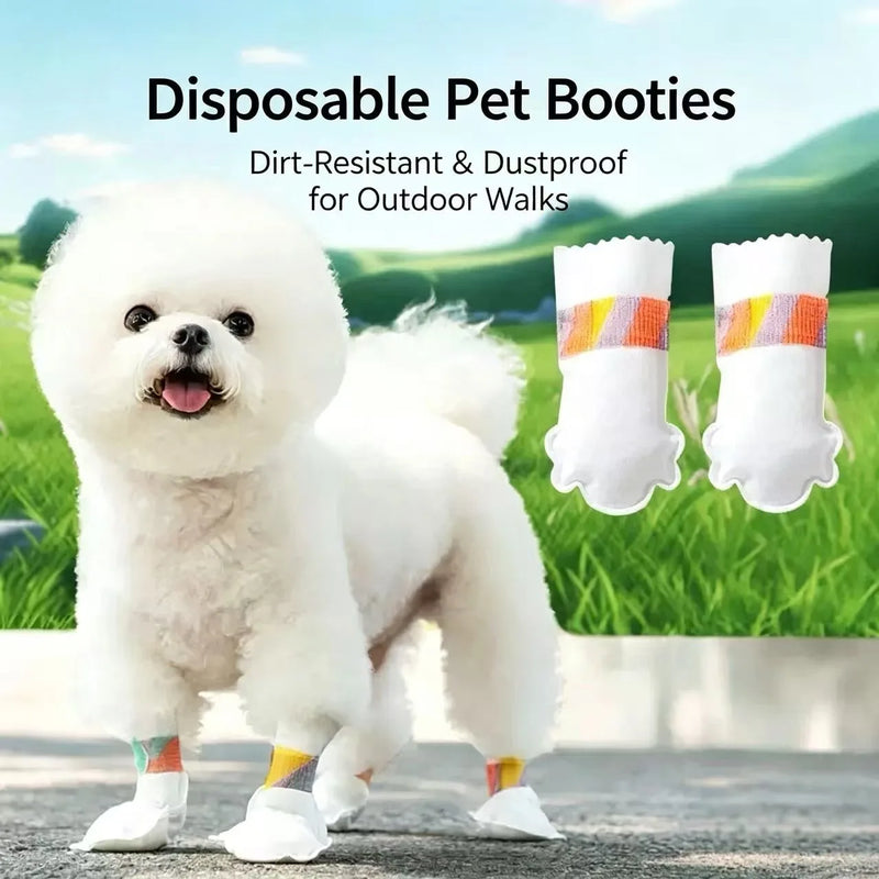 Disposable Dog Shoe Covers, Portable Anti-Dirty Pet Paw Protector Boots, Waterproof Dustproof Socks for Small Dogs Puppy Outdoo