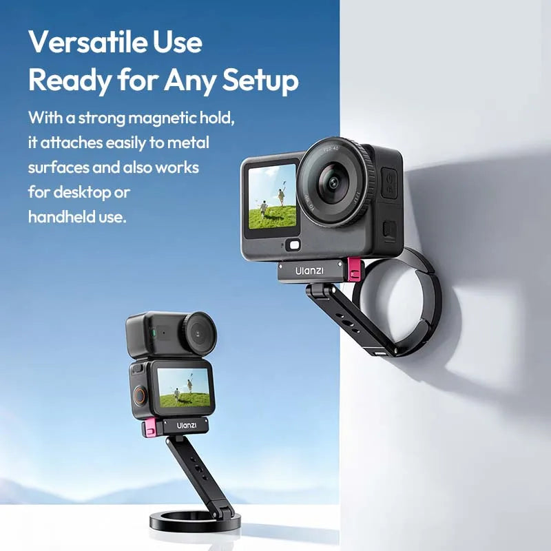 ជើងទ្រកាមេរ៉ា Ulanzi MA04 MagLock Quick-Release Mount សម្រាប់កាមេរ៉ា DJI Action 6 5 4 3 Action ដែលអាចទ្របានជាមួយវីស 1/4" Tripod Mount