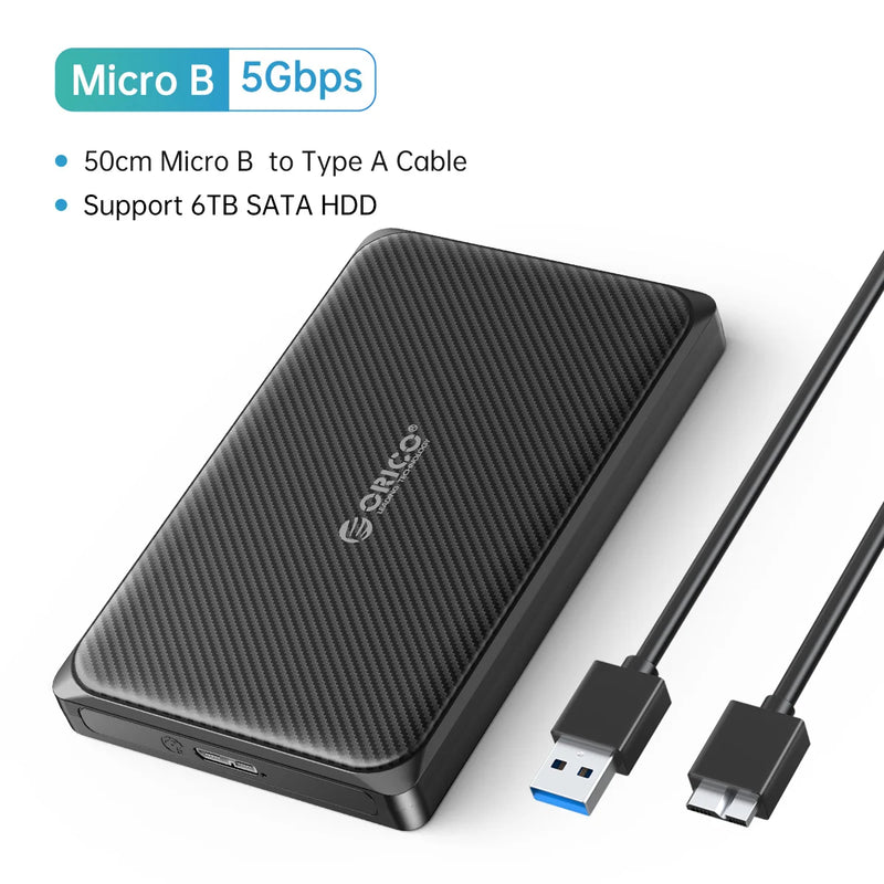 ORICO External Hard Drive Case, SATA to USB 3.0, 5Gbps, 6Gbps, HDD Enclosure for PC Computer PS5, 2.5 Inch