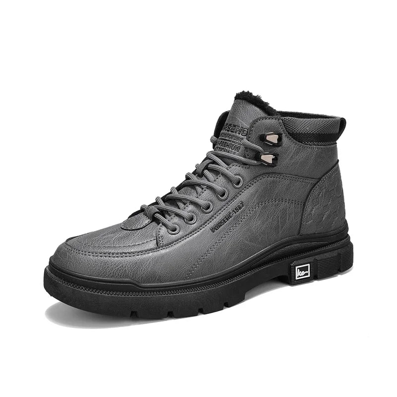Men's boots autumn and winter casual boots non-slip outdoor boots warm plush youth cotton boots tooling boots men's cotton shoes